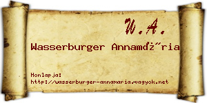 Wasserburger Annamária névjegykártya